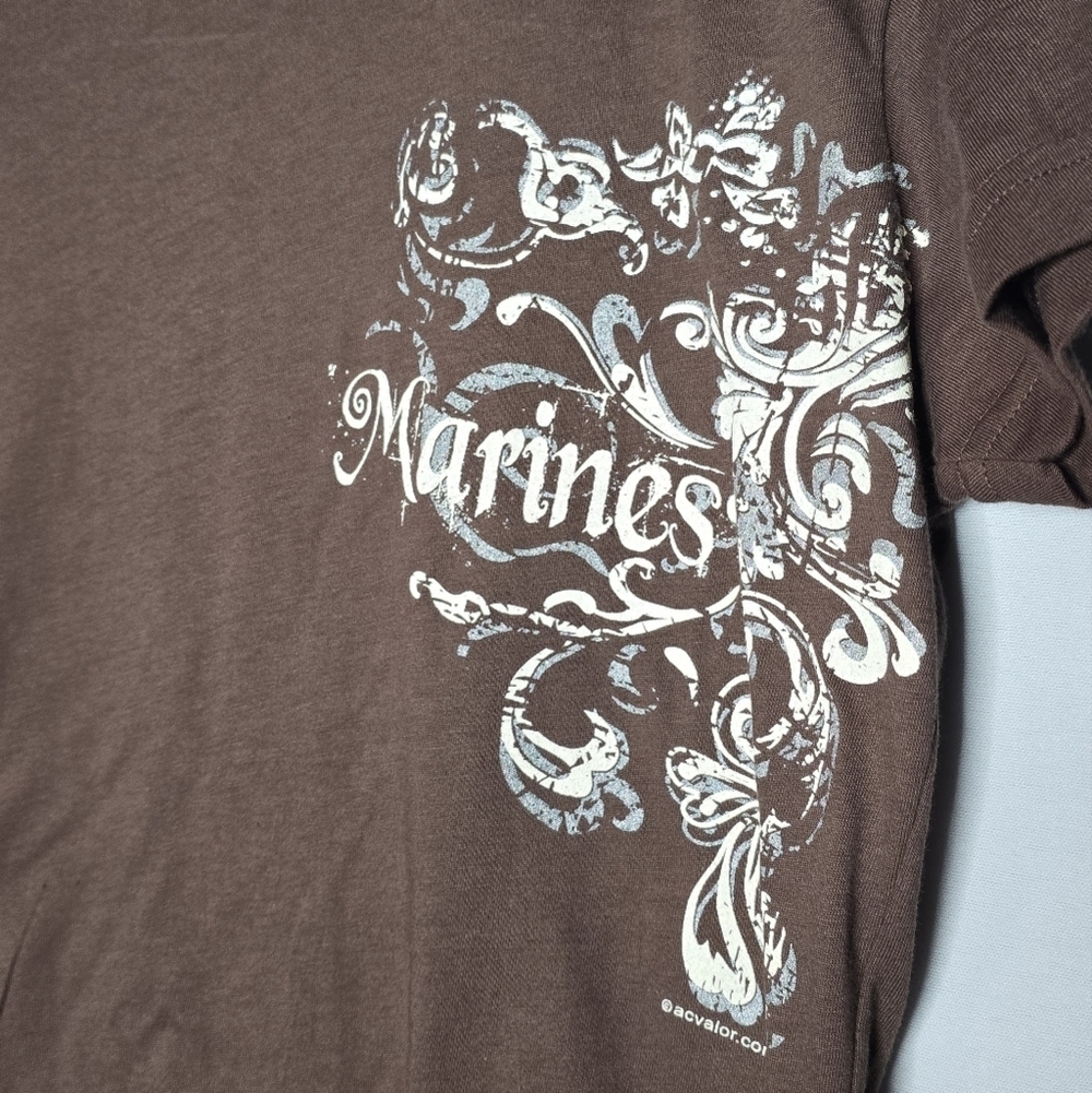 Marine Corp Womens Brown Tshirt Size XL - Picture 2 of 7